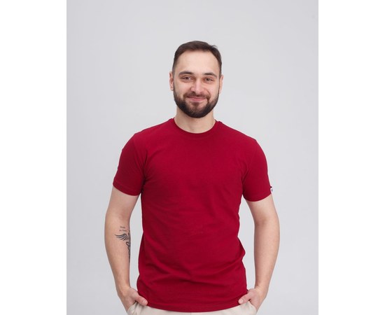 Изображение  Medical T-shirt men's burgundy. L, "WHITE ROBE" 153-349-681, Size: L, Color: burgundy