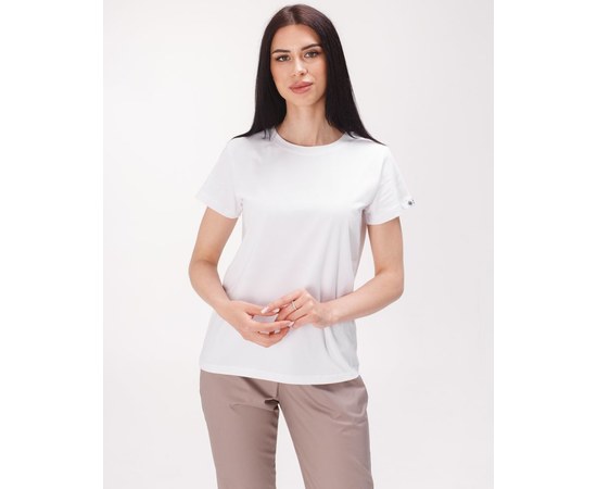 Зображення  Класична класична футболка жіноча біла р. 2XL, "БІЛИЙ ХАЛАТ" 443-324-730, Розмір: 2XL, Колір: білий