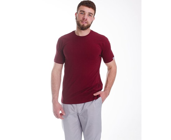 Изображение  Medical T-shirt men's cherry red. L, "WHITE ROBE" 153-416-681, Size: L, Color: cherry