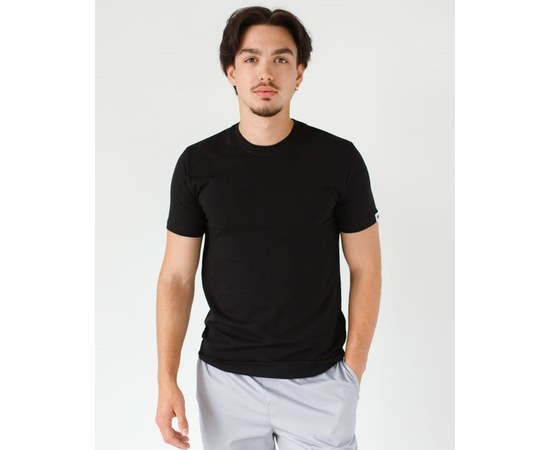 Изображение  Medical T-shirt men's black s. M, "WHITE ROBE" 153-321-681, Size: M, Color: black