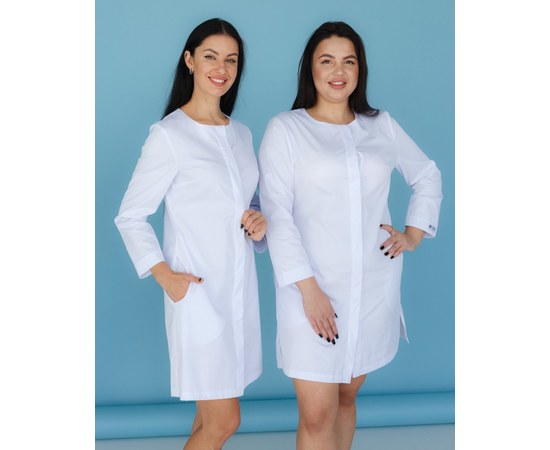 Изображение  Women's medical gown Jacqueline white s. 48, "WHITE ROBE" 391-324-710, Size: 48, Color: white
