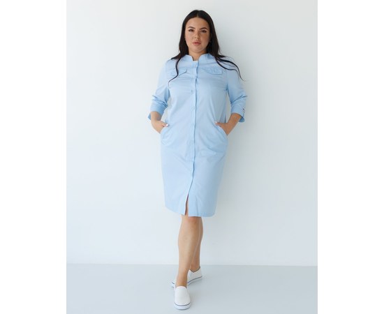 Изображение  Women's medical gown Valerie azure +SIZE s. 52, "WHITE ROBE" 156-462-677, Size: 52, Color: blue light