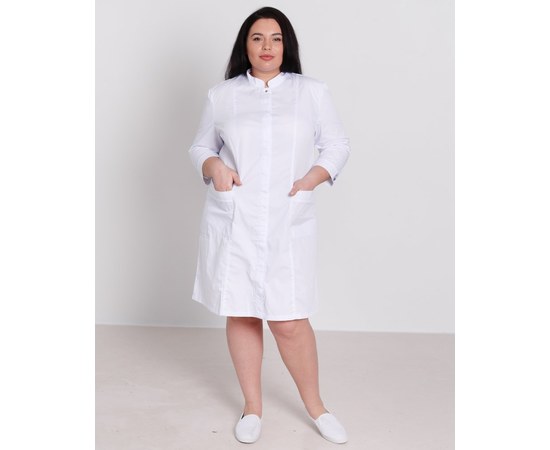 Изображение  Women's medical gown Sakura white +SIZE s. 60, "WHITE ROBE" 310-324-679, Size: 60, Color: white