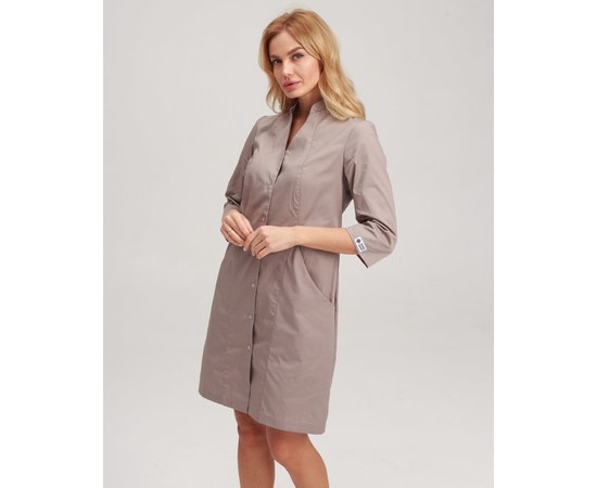 Изображение  Women's medical gown Elizabeth mocha s. 46, "WHITE ROBE" 416-421-679, Size: 46, Color: mocha