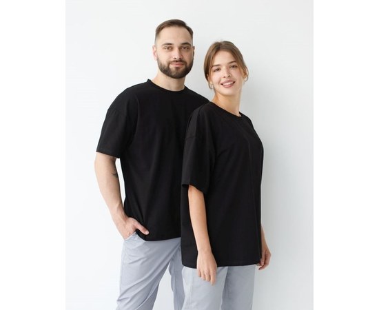 Изображение  Medical T-shirt unisex black s. L, "WHITE ROBE" 453-321-730, Size: L, Color: black