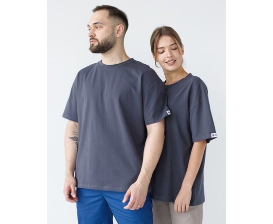 Изображение  Unisex medical T-shirt graphite s. XL, "WHITE ROBE" 453-503-730, Size: XL, Color: graphite