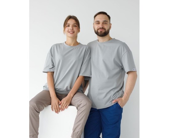 Изображение  Medical T-shirt unisex light series s. L, "WHITE ROBE" 453-419-922, Size: L, Color: light gray