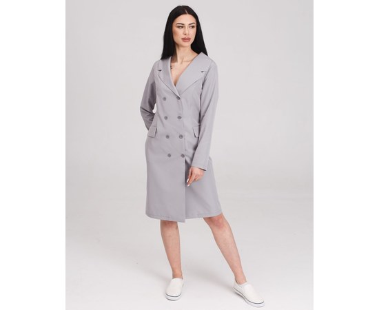 Изображение  Women's medical gown Monika gray s. 48, "WHITE ROBE" 356-328-677, Size: 48, Color: grey