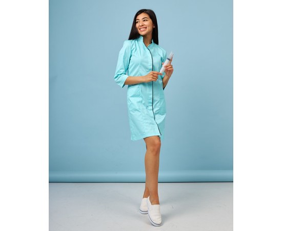 Изображение  Women's medical gown Sakura mint-gray s. 40, "WHITE ROBE" 160-356-678, Size: 40, Color: mint gray