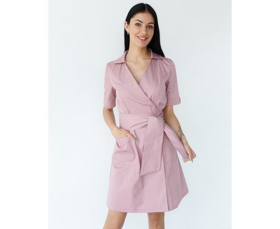 Изображение  Women's medical gown Tokyo with buttons, ash-pink s. 40, "WHITE ROBE" 162-429-677, Size: 40, Color: pink
