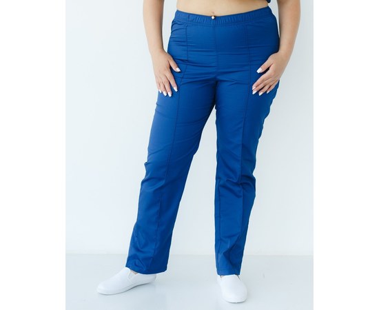 Изображение  Women's medical trousers blue +SIZE s. 56, "WHITE ROBE" 387-322-758, Size: 56, Color: blue