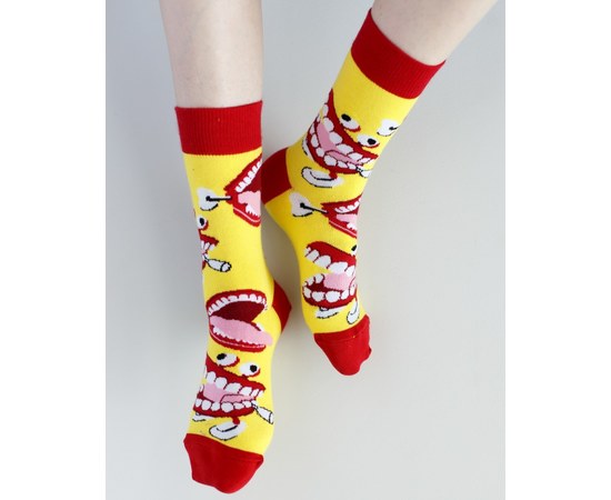 Изображение  Medical socks with Dental Jaw print. 36-40, "WHITE ROBE" 143-339-829