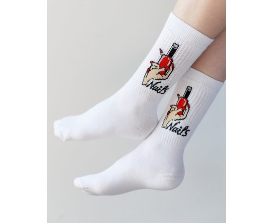 Изображение  Medical socks with Nails print. 36-40, "WHITE ROBE" 143-399-599
