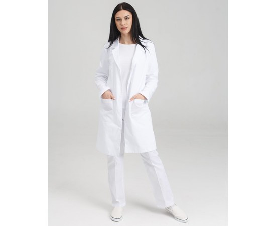 Изображение  Women's medical gown Kyiv white river. 54, "WHITE ROBE" 431-324-677, Size: 54, Color: white