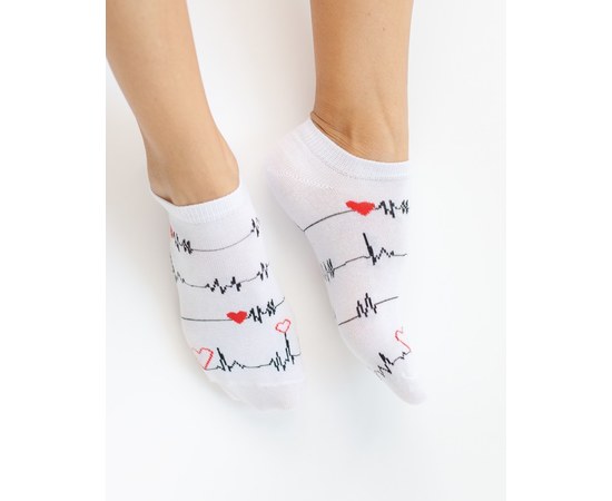 Изображение  Medical socks with traces of Cardio print. 36-40, "WHITE ROBE" 144-420-817