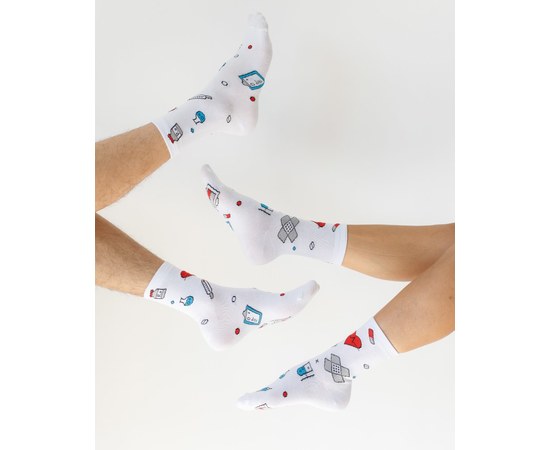 Изображение  Medical socks with Hospital print. 41-44, "WHITE ROBE" 143-324-872, Size: 41-44, Color: white