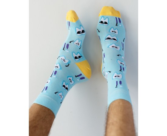 Изображение  Medical socks with Teeth Blue print s. 36-40, "WHITE ROBE" 143-333-620, Size: 36-40, Color: blue light