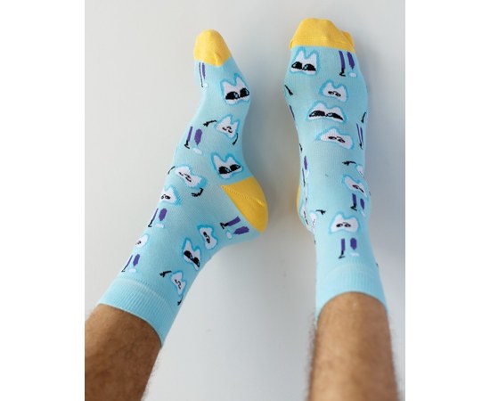 Изображение  Medical socks with Teeth Blue print s. 41-44, "WHITE ROBE" 143-333-620, Size: 41-44, Color: blue light