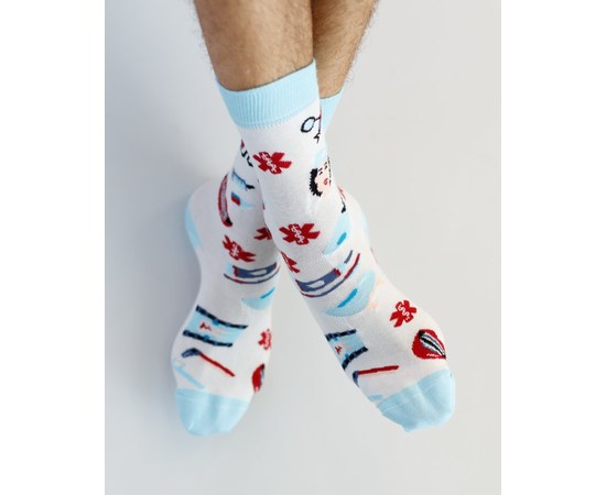 Изображение  Medical socks with Caduceus print (milk) s. 41-44, "WHITE ROBE" 143-370-836, Size: 41-44, Color: lactic