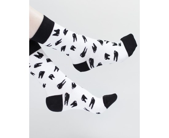 Зображення  Медичні шкарпетки з принтом Зубики (білі) р. 36-40, "БІЛИЙ ХАЛАТ" 143-324-834, Розмір: 36-40, Колір: білий