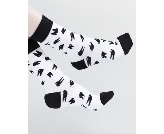 Изображение  Medical socks with Teeth print (white) s. 36-40, "WHITE ROBE" 143-324-834, Size: 36-40, Color: white