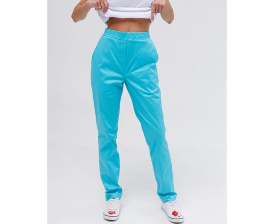 Изображение  Women's medical trousers Toronto light turquoise s. 44, "WHITE ROBE" 390-459-708, Size: 44, Color: light turquoise