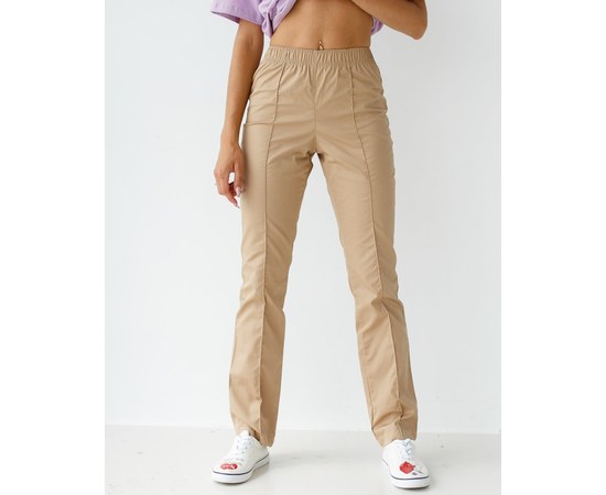 Изображение  Women's medical trousers, sandy river. 48, "WHITE ROBE" 163-323-726, Size: 48, Color: sand