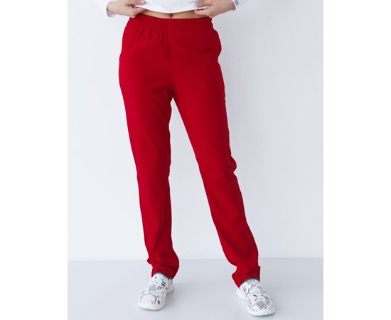 Изображение  Women's medical trousers Naomi (Viscose Milano) red s. 42, "WHITE ROBE" 341-339-758