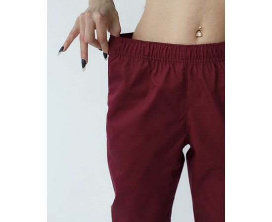 Изображение  Medical pants women's joggers Marsala s. 48, "WHITE ROBE" 303-326-730, Size: 48, Color: marsala