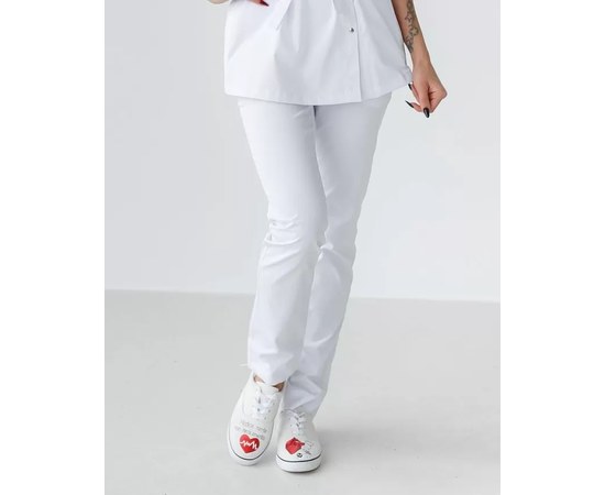 Изображение  Медицинские женские брюки Наоми (Cotton Elite) белые р. 40, "БЕЛЫЙ ХАЛАТ" 341-324-917, Размер: 40, Цвет: белый