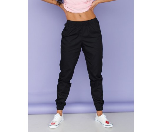 Изображение  Medical pants women's joggers black s. 50, "WHITE ROBE" 303-321-730, Size: 50, Color: black