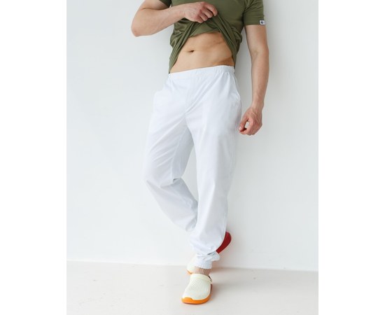 Изображение  Medical pants men's joggers white s. 50, "WHITE ROBE" 342-324-758, Size: 50, Color: white