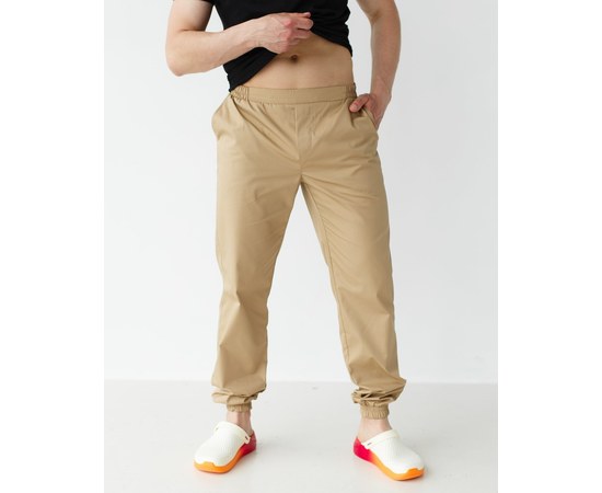 Зображення  Медичні штани чоловічі джоггери пісочні р. 54, "БІЛИЙ ХАЛАТ" 342-323-758, Розмір: 54, Колір: пісочний