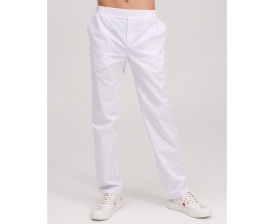 Изображение  Men's medical trousers Boston white s. 50, "WHITE ROBE" 328-324-758, Size: 50, Color: white