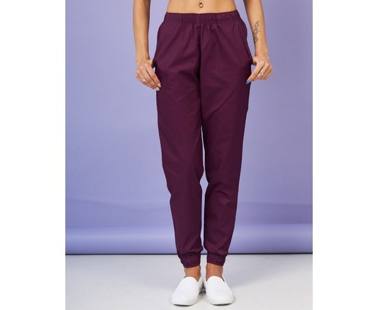 Изображение  Medical pants women's joggers purple s. 50, "WHITE ROBE" 303-335-730, Size: 50, Color: violet