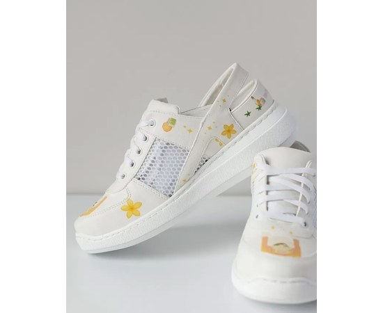 Изображение  Medical footwear sneakers with open heel Relax PU sole p. 40, "WHITE ROBE" 347-397-850, Size: 40, Color: relax