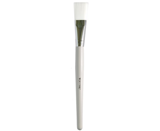 Изображение  Brush for applying paraffin, masks YMK-04/05 Vicky Nail, white/beige wood handle, 18 cm