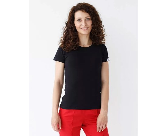 Изображение  Women's medical T-shirt, black. L, "WHITE ROBE" 152-321-681, Size: L, Color: black