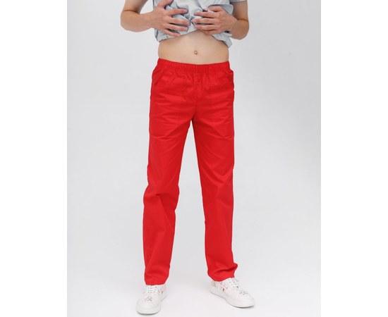 Изображение  Men's medical trousers Granite red s. 46, "WHITE ROBE" 446-339-758, Size: 46, Color: red