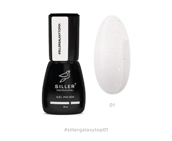 Изображение  Топ для гель-лака Siller Galaxy №01 молочный, 8 мл