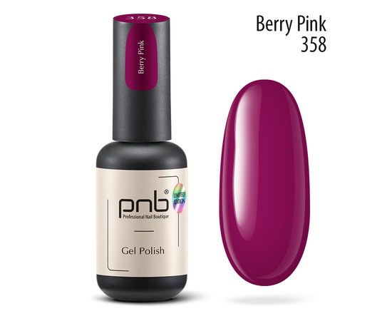 Изображение  Gel nail polish PNB 358 Berry Pink, 8 ml