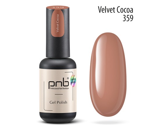 Изображение  Gel nail polish PNB 359 Velvet Cocoa, light brown, 8 ml