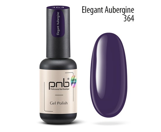 Изображение  Gel nail polish PNB 364 Elegant Aubergine, 8 ml