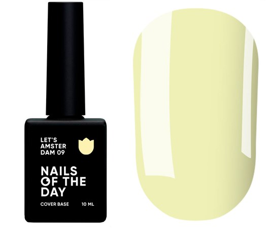 Изображение  Nails Of The Day Let's Amsterdam Cover Base #09 (light yellow), 10 ml, Volume (ml, g): 10, Color No.: 9