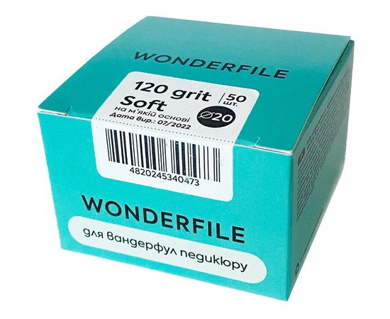 Изображение  Файлы на пене Wonderfile на педикюрный диск 20 мм, 120 грит, 50 шт (WFPDF20/120)