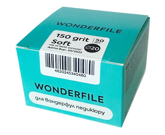 Зображення  Файли на піні Wonderfile на педикюрний диск 20 мм, 150 грит, 50 шт (WFPDF20/150)
