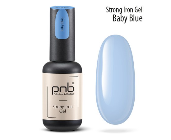Изображение  Гель полимеризованный PNB Strong Iron Gel Baby Blue, 8 мл, Объем (мл, г): 8, Цвет №: Baby Blue