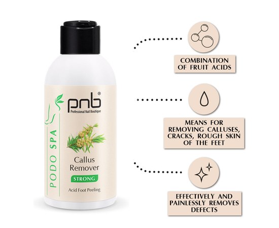 Зображення 4 Кислотний пілінг для педикюру, оновлена ​​формула PNB Callus Remover, 150 мл, Об'єм (мл, г): 150