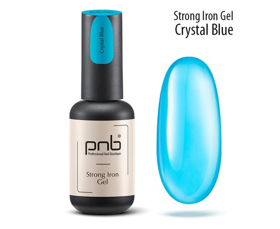 Изображение  Гель витражный PNB Strong Iron Gel Crystal Blue, 8 мл, Объем (мл, г): 8, Цвет №: Blue