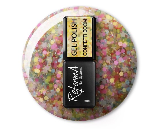 Изображение  ReformA Confetti Boom gel polish, 10 ml, Volume (ml, g): 10, Color No.: Confetti Boom